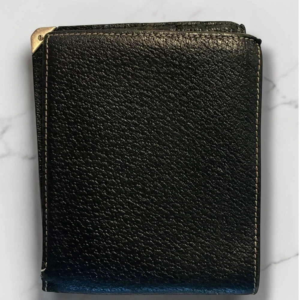 Vintage Salvatore Ferragamo Black Leather Bifold Wallet Made In Italy Luxury - Picture 3 of 13